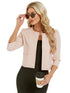 Damen 3⁄4-Ärmel Jacke | Open-Front Blazer mit Knopfdetail